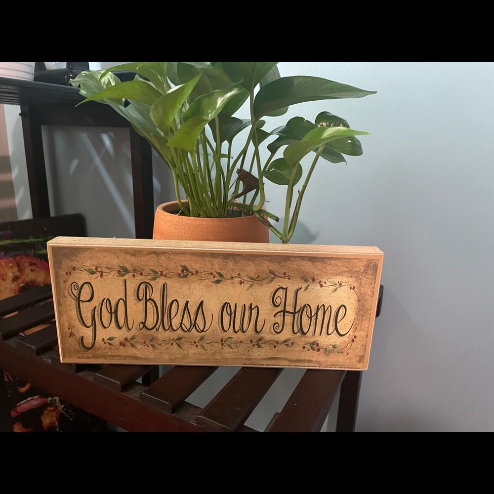 God bless our home sign